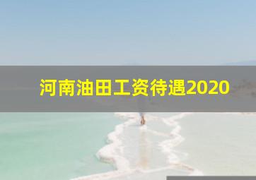 河南油田工资待遇2020