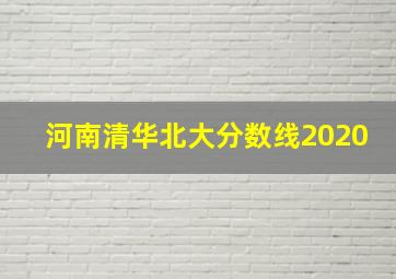 河南清华北大分数线2020