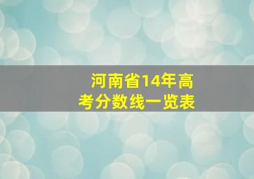 河南省14年高考分数线一览表