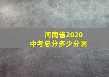 河南省2020中考总分多少分啊