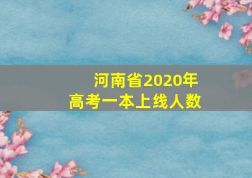 河南省2020年高考一本上线人数