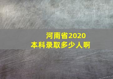 河南省2020本科录取多少人啊