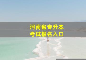 河南省专升本考试报名入口