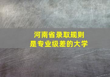 河南省录取规则是专业级差的大学