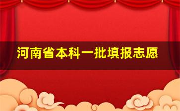 河南省本科一批填报志愿