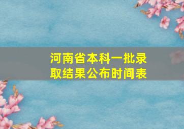 河南省本科一批录取结果公布时间表