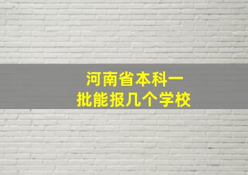 河南省本科一批能报几个学校