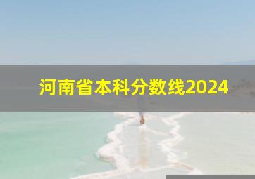 河南省本科分数线2024