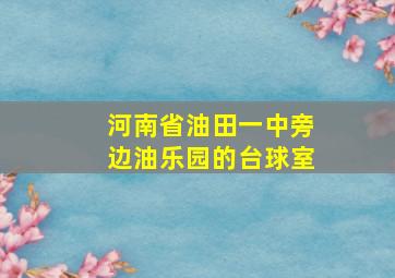 河南省油田一中旁边油乐园的台球室