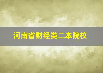 河南省财经类二本院校