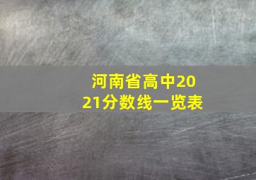 河南省高中2021分数线一览表