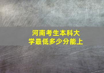 河南考生本科大学最低多少分能上