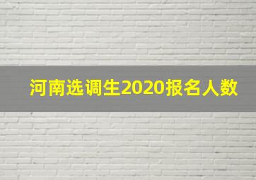 河南选调生2020报名人数