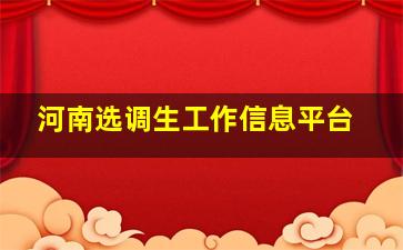 河南选调生工作信息平台