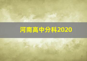 河南高中分科2020