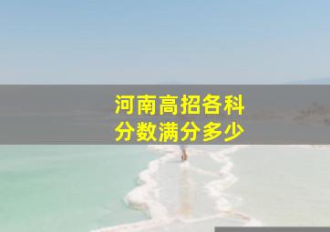 河南高招各科分数满分多少