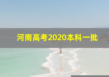 河南高考2020本科一批