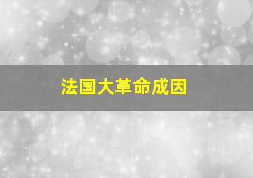 法国大革命成因