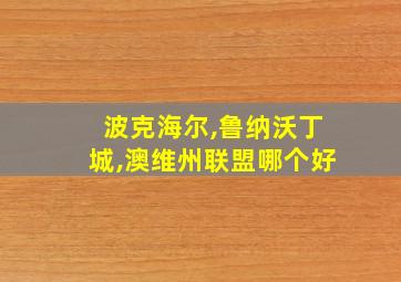 波克海尔,鲁纳沃丁城,澳维州联盟哪个好