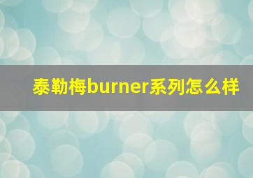 泰勒梅burner系列怎么样