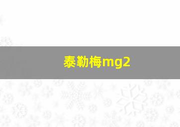 泰勒梅mg2