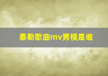 泰勒歌曲mv男模是谁