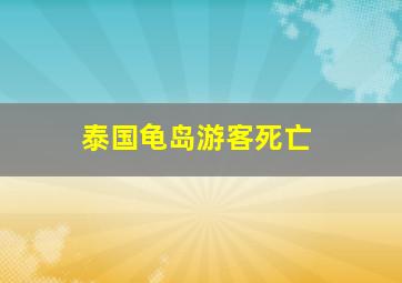 泰国龟岛游客死亡