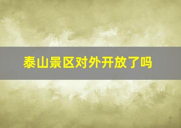 泰山景区对外开放了吗