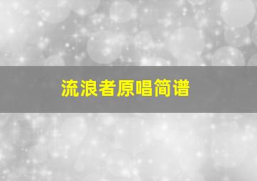 流浪者原唱简谱