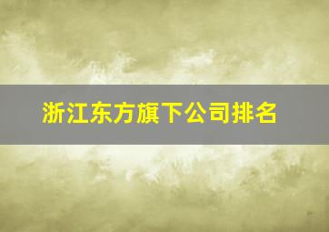 浙江东方旗下公司排名