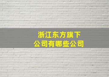 浙江东方旗下公司有哪些公司