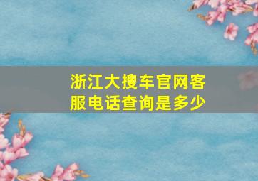 浙江大搜车官网客服电话查询是多少