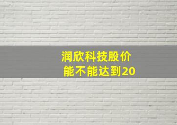 润欣科技股价能不能达到20