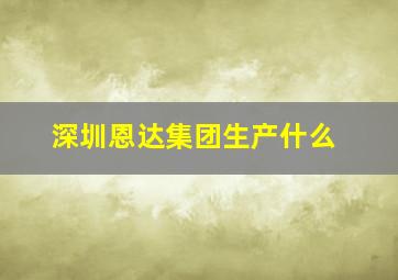 深圳恩达集团生产什么