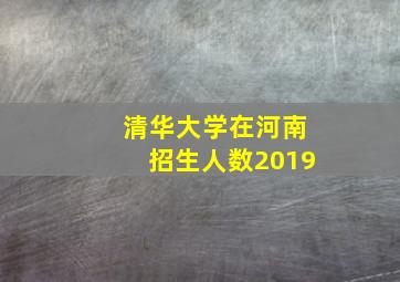 清华大学在河南招生人数2019