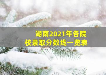 湖南2021年各院校录取分数线一览表