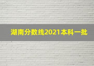 湖南分数线2021本科一批