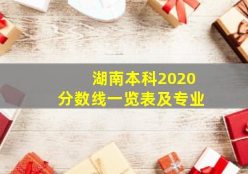 湖南本科2020分数线一览表及专业