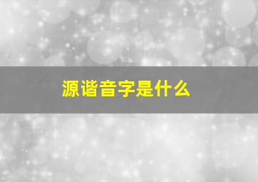 源谐音字是什么