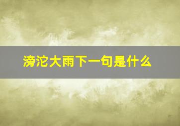 滂沱大雨下一句是什么