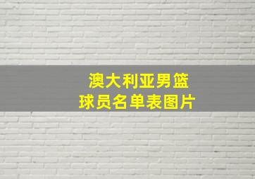 澳大利亚男篮球员名单表图片