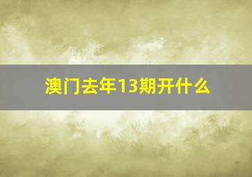 澳门去年13期开什么