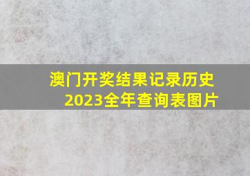 澳门开奖结果记录历史2023全年查询表图片