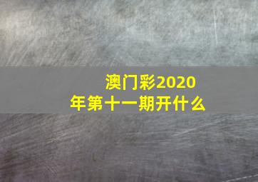 澳门彩2020年第十一期开什么