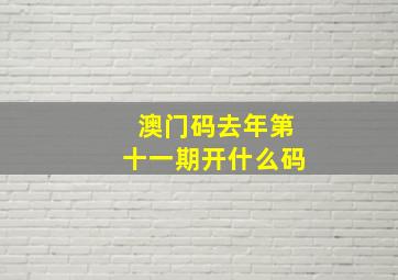 澳门码去年第十一期开什么码