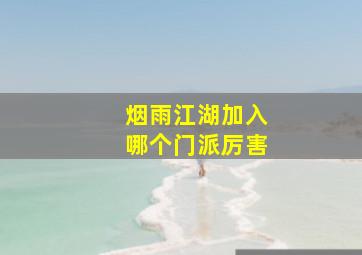 烟雨江湖加入哪个门派厉害