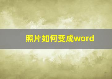 照片如何变成word