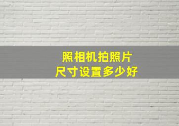 照相机拍照片尺寸设置多少好