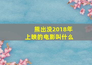 熊出没2018年上映的电影叫什么