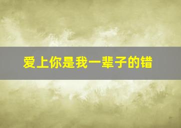 爱上你是我一辈子的错